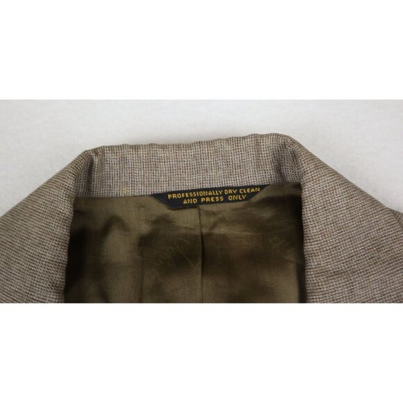 JOHN WEITZ BY PALM BEACH - VINTAGE MEN'S BEIGE BROWN BLAZER SUIT JACKET - 40R - Picture 3 of 7